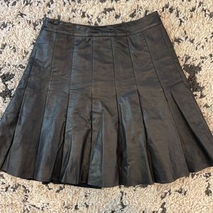 Black A line leather skirt